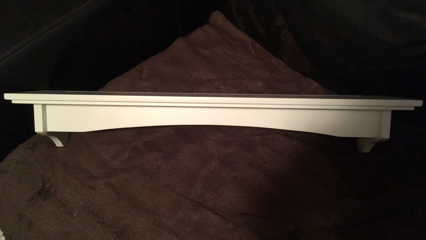 White wood shelf with box