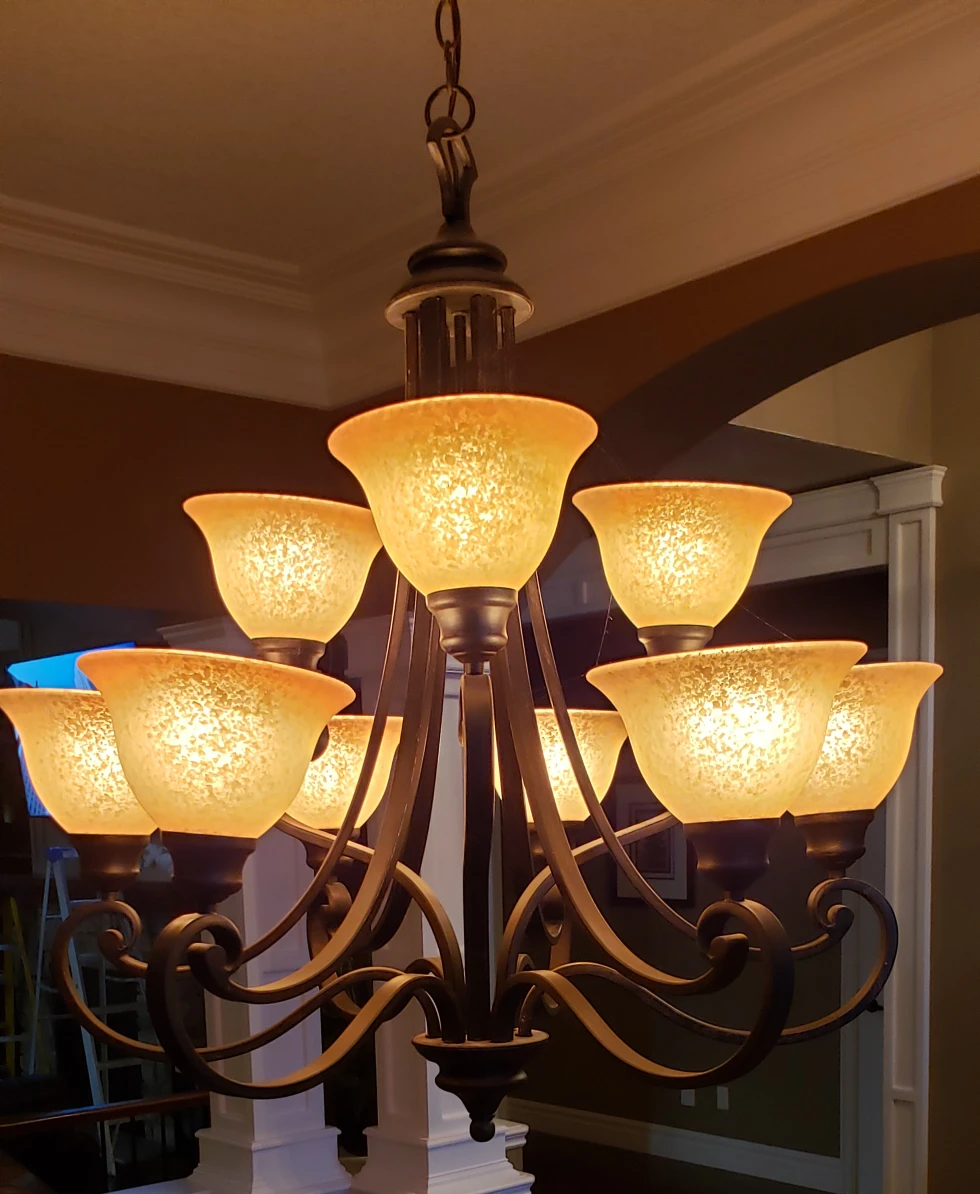 2 tier 8 light wrought iron chandelier - photo 2