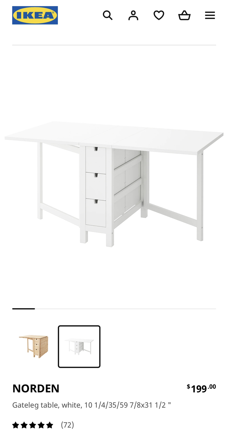 Ikea NORDEN foldable dining table - photo 3