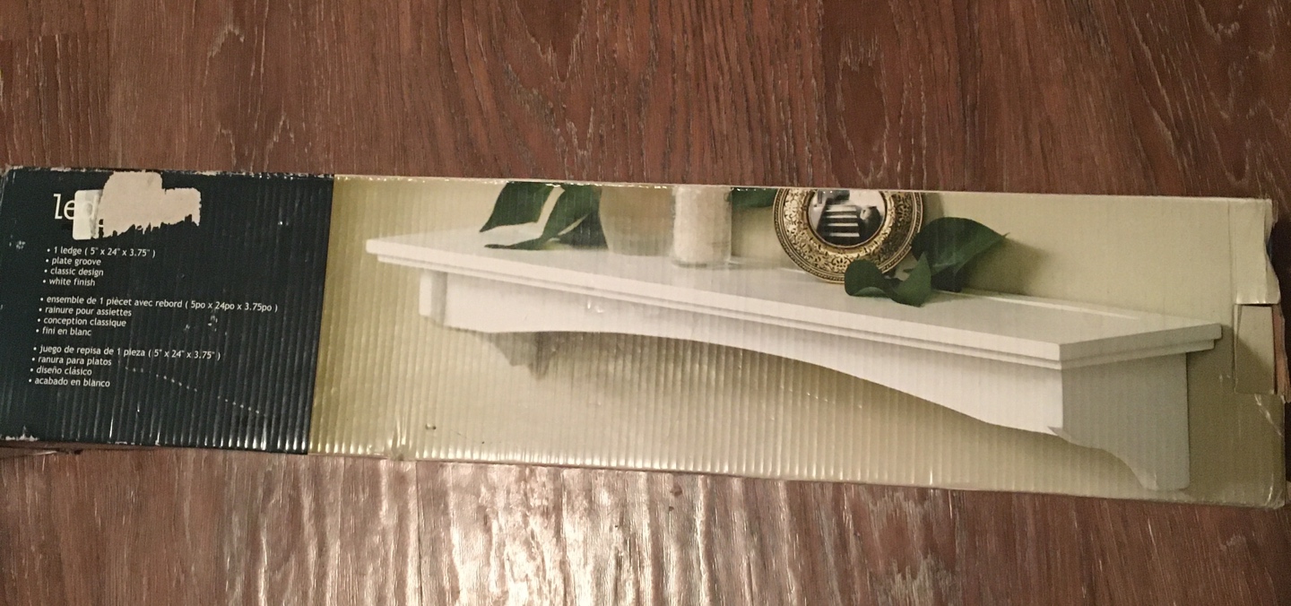 White wood shelf with box - photo 5
