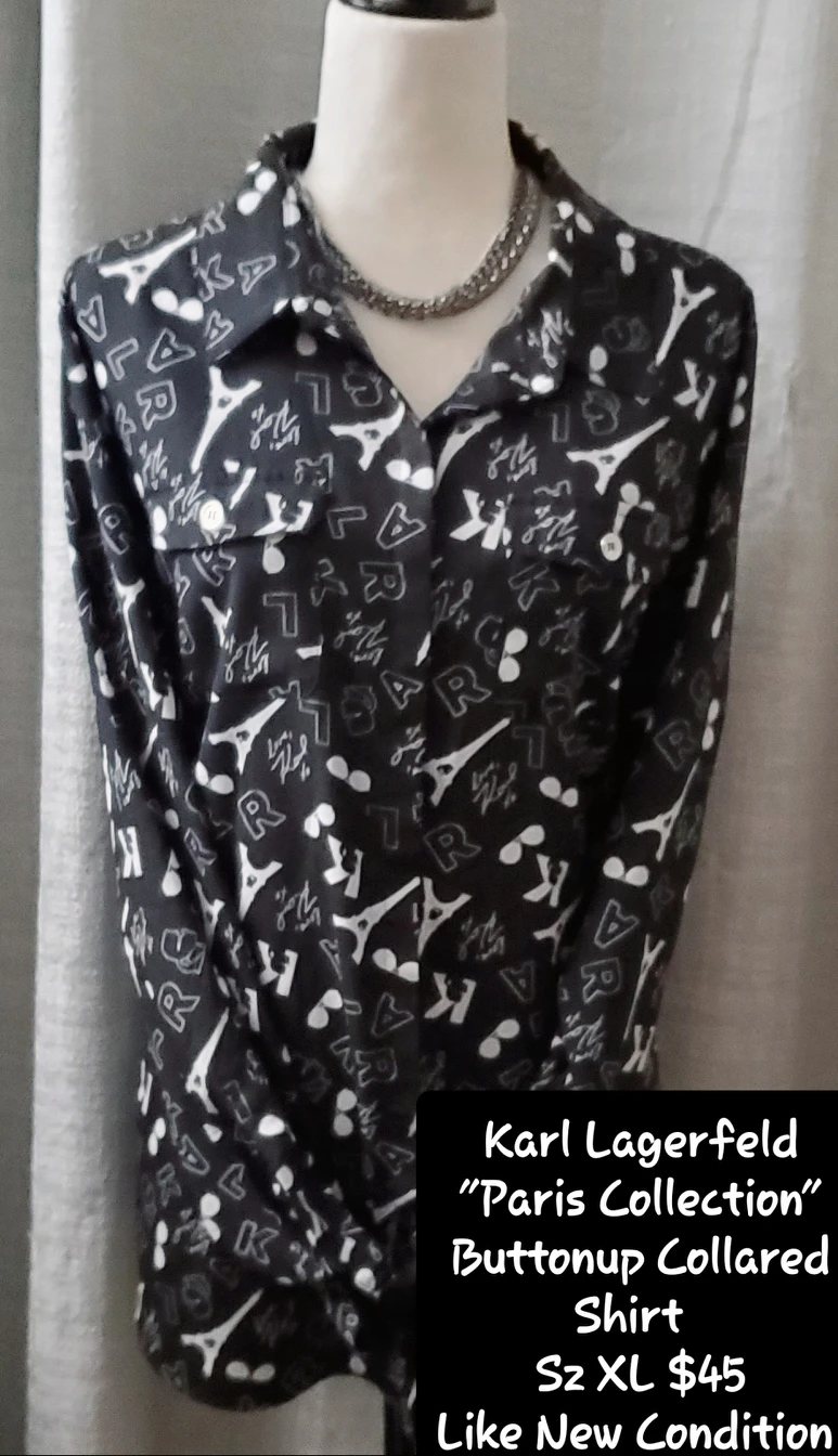Karl Lagerfeld "Paris Collection " Button up Leisure Top thumbnail