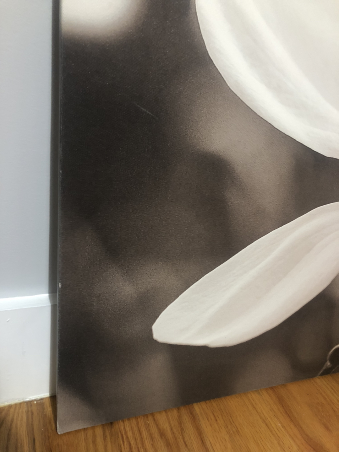 Medium-large black and white floral photography canvas print - photo 3