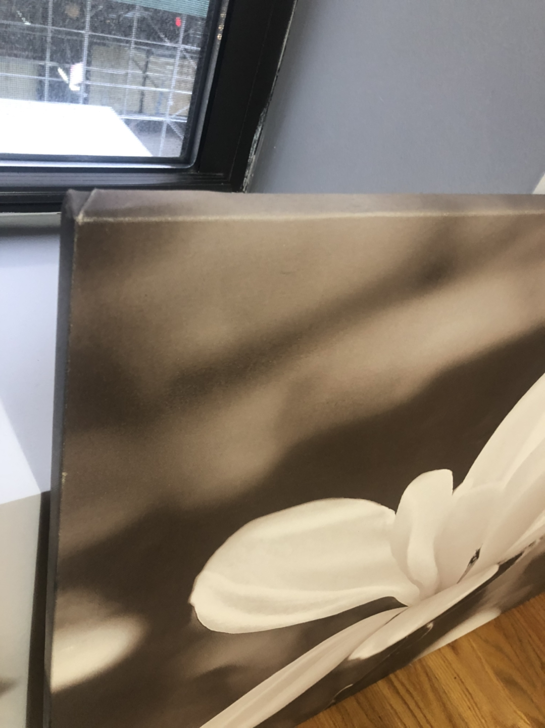 Medium-large black and white floral photography canvas print - photo 2