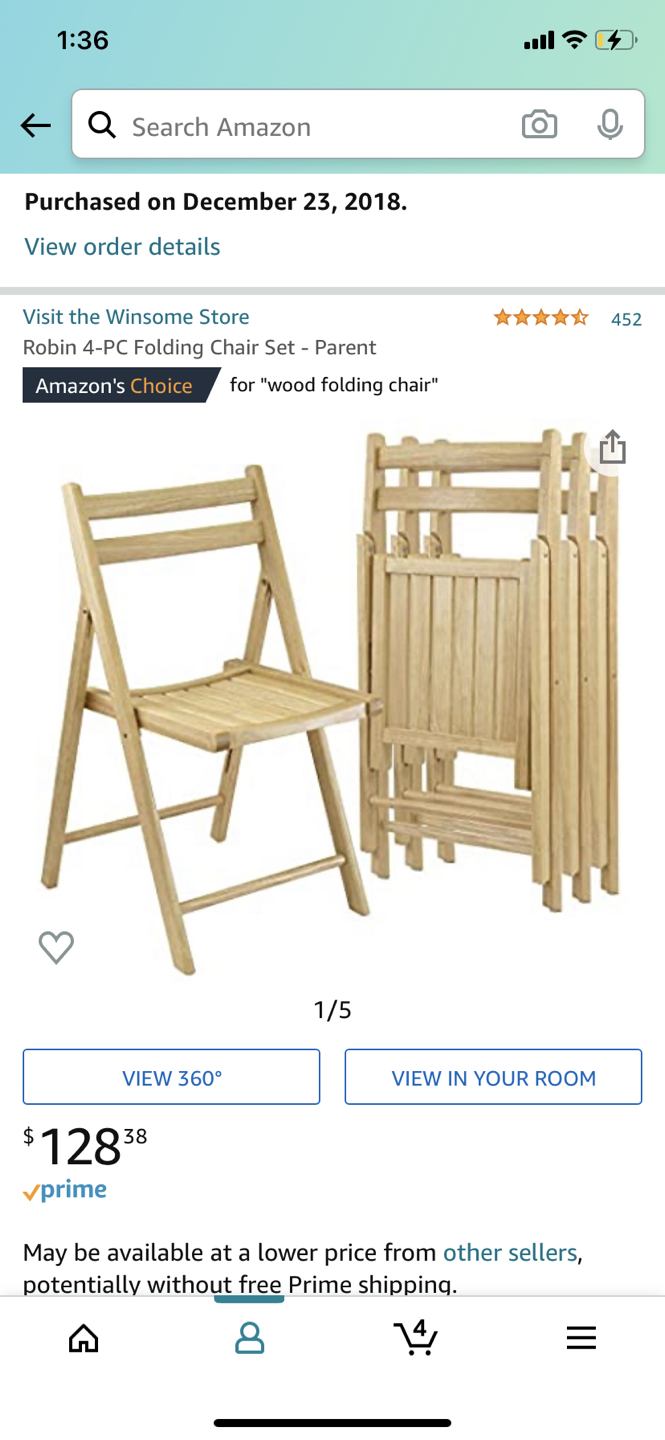 Foldable chairs(set of 4) thumbnail