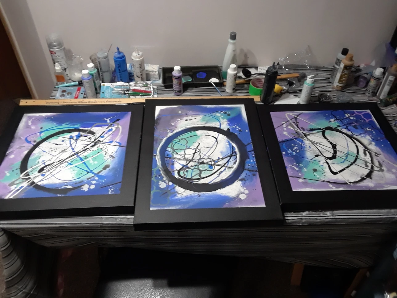 3 Painting Set Acrylic Art