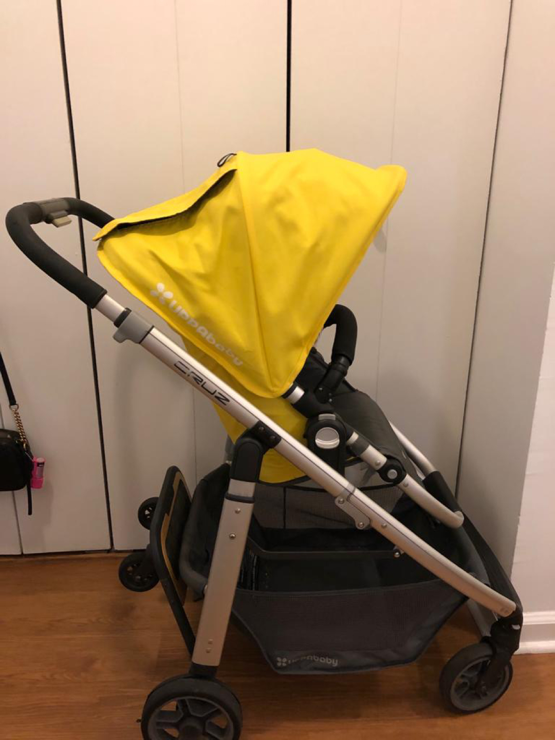 Uppaba Cruz stroller, with new rear wheels and buggy board