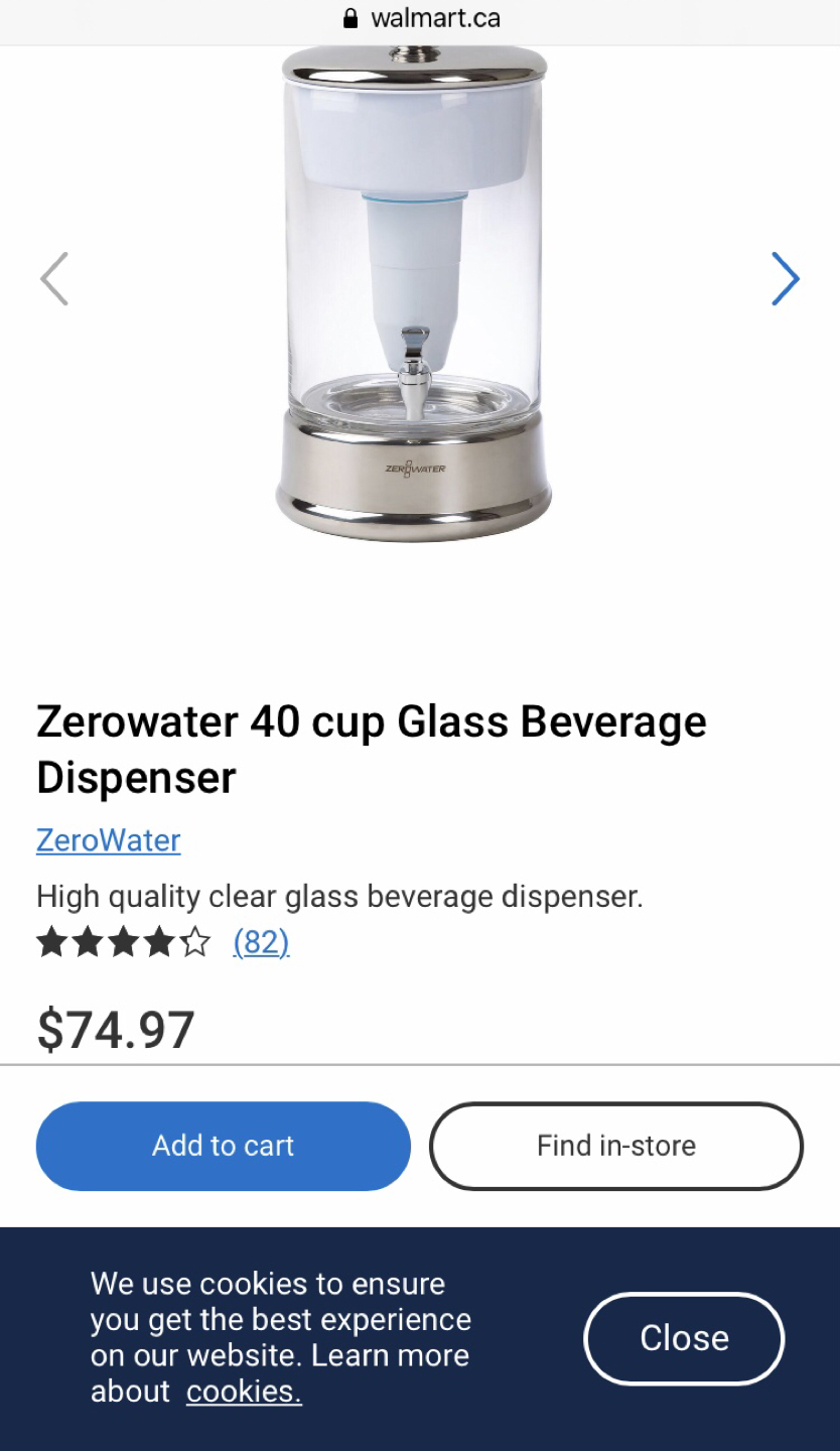 Zerowater 40 cup Glass Beverage Dispenser thumbnail