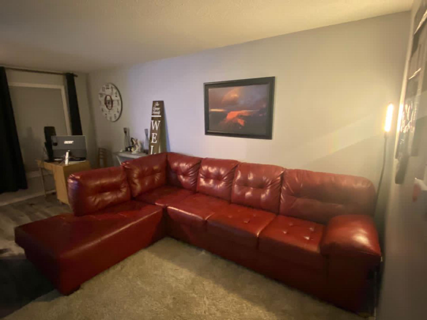 Ashley Furniture Leather Sofa in almost new perfect condition