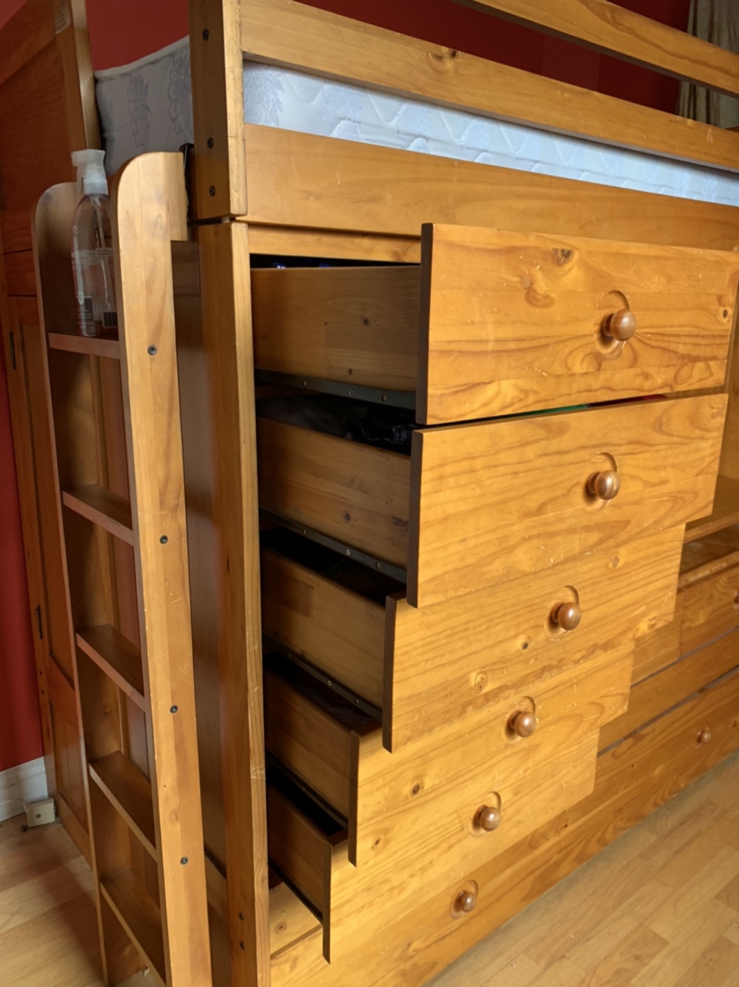 All-in-one Twin Bunk-bed with Desk, Wardrobe, and Storage Closet - photo 5