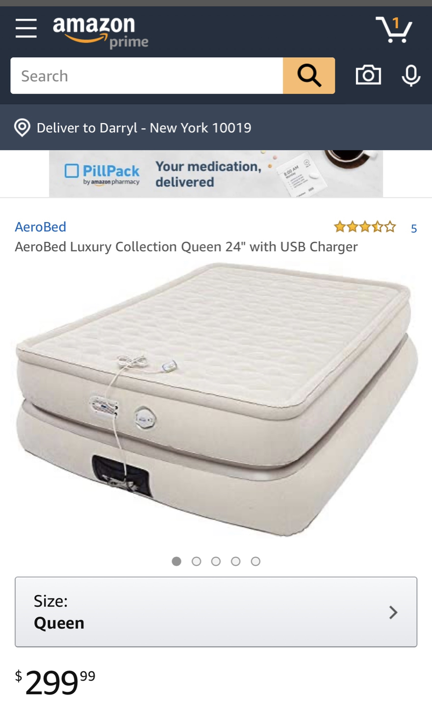 New Aerobed luxury collection 24" queen pillow top Air Mattress - photo 3