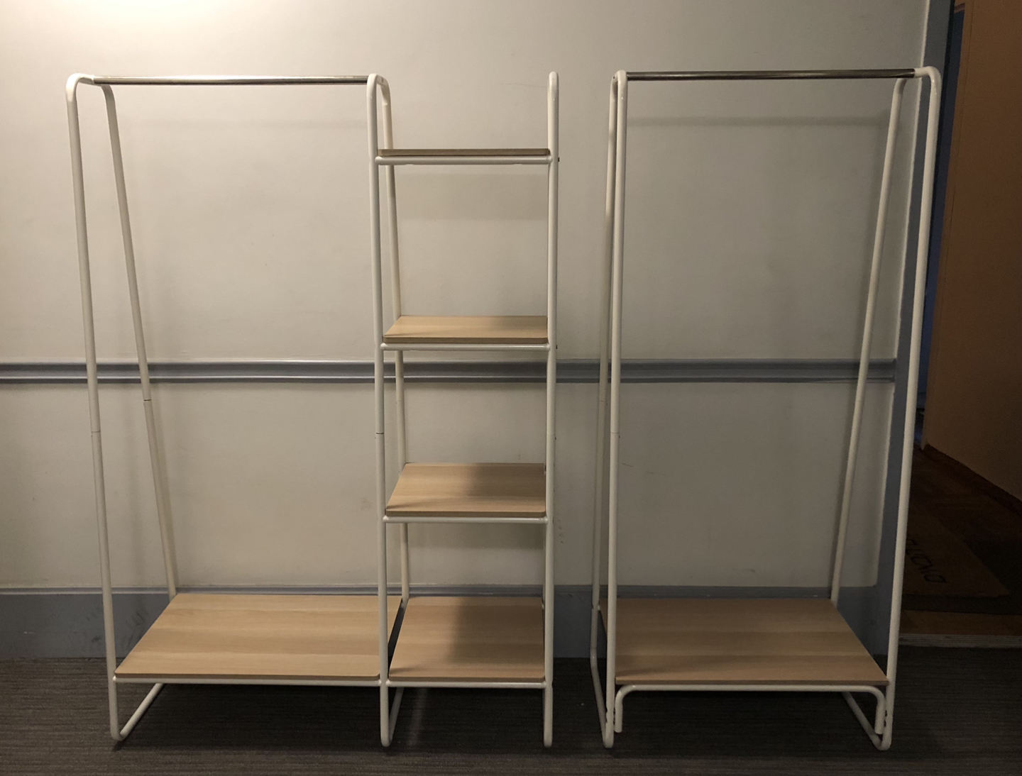 Metal Clothing Rack with Wood Shelves - photo 2