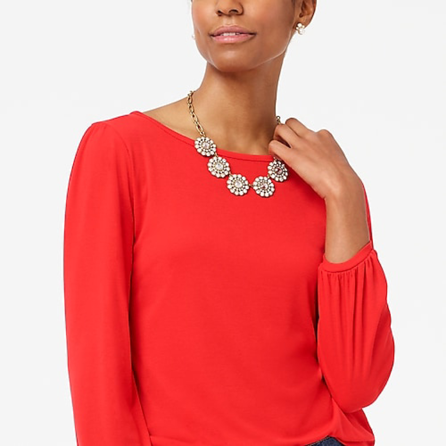 New J. Crew gold circle necklace.  - photo 3