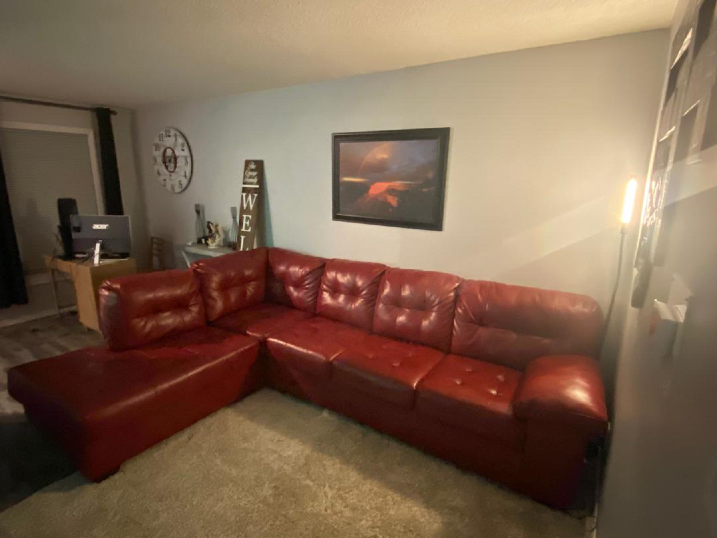 Ashley Furniture Leather Sofa in almost new perfect condition image indicator(3)