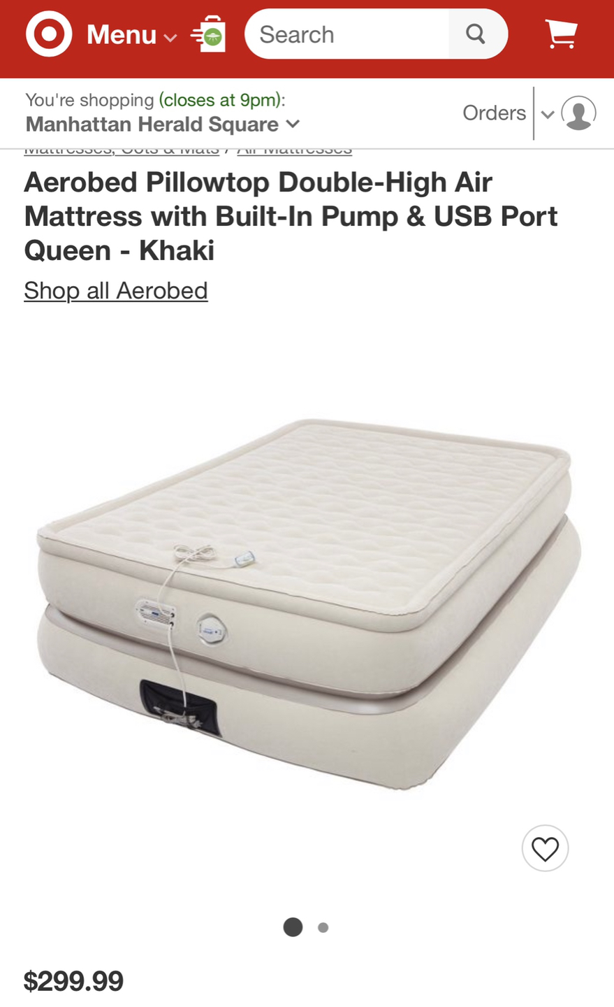 New Aerobed luxury collection 24" queen pillow top Air Mattress - photo 4