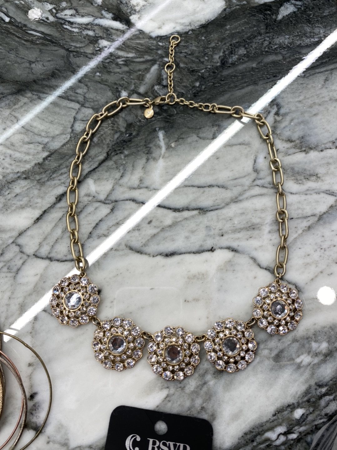 New J. Crew gold circle necklace.  - photo 4
