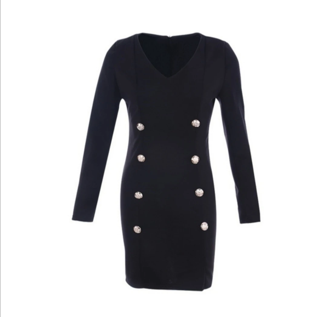 Elegant Navy Blue long sleeve party mini dress for sale thumbnail