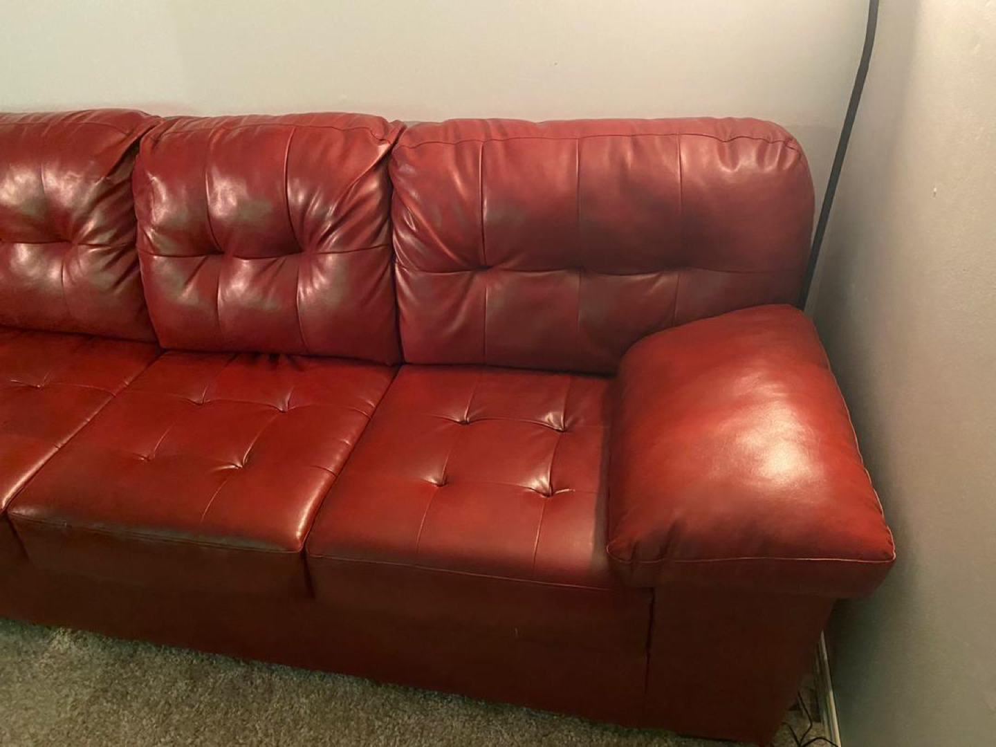 Ashley Furniture Leather Sofa in almost new perfect condition image indicator(2)
