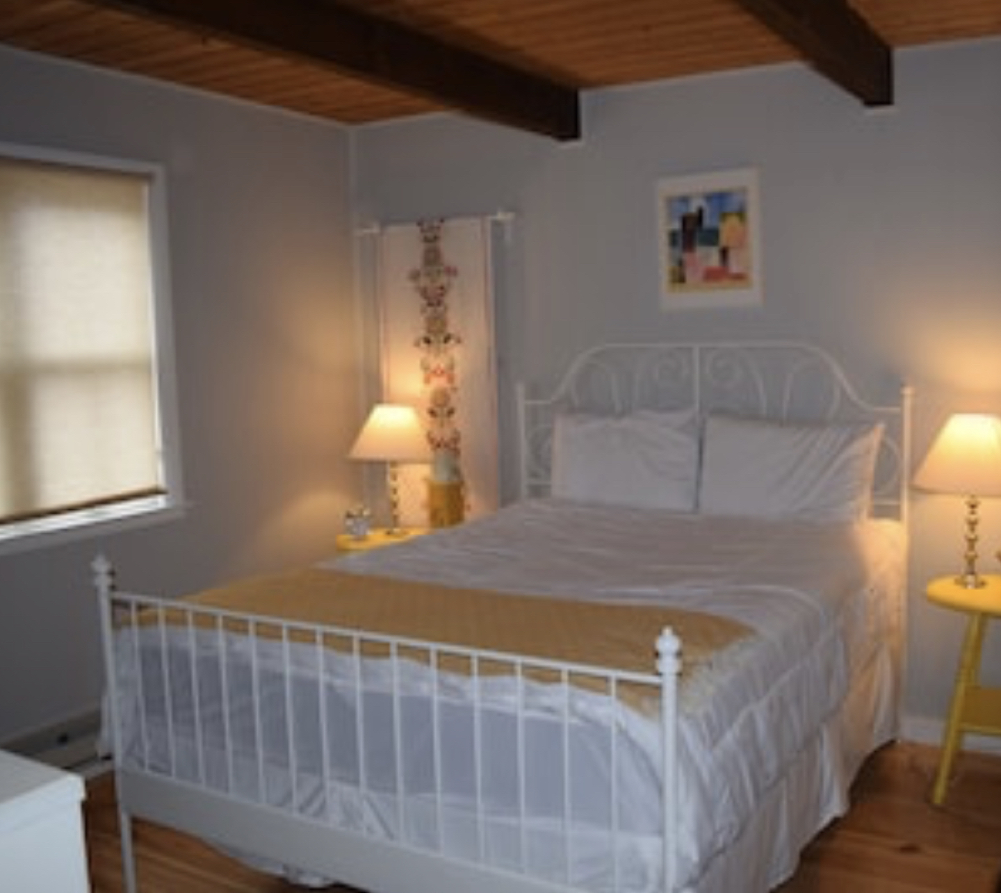 Beautiful white metal bed