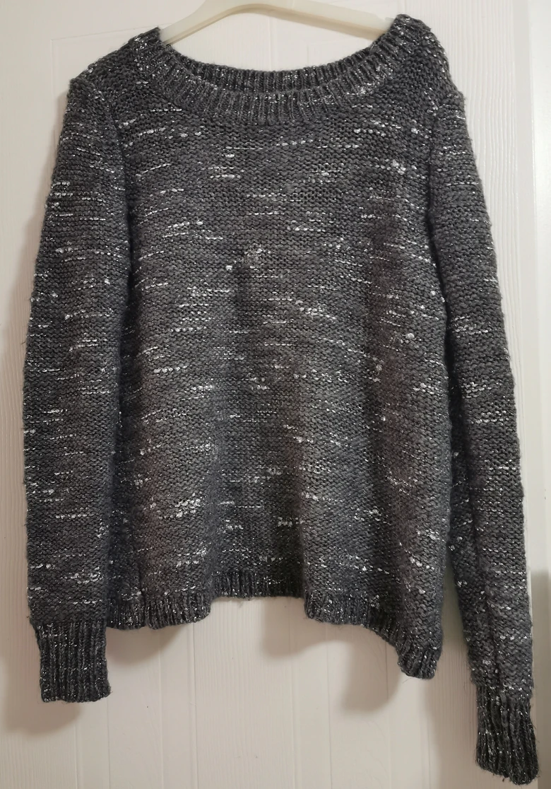Elegant grey sparkle sweater thumbnail