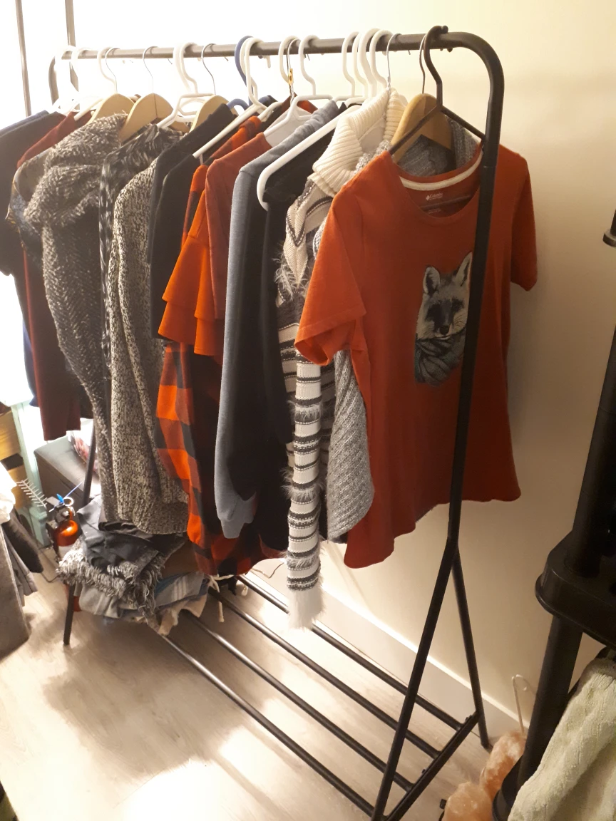 stationary metal clothing rack