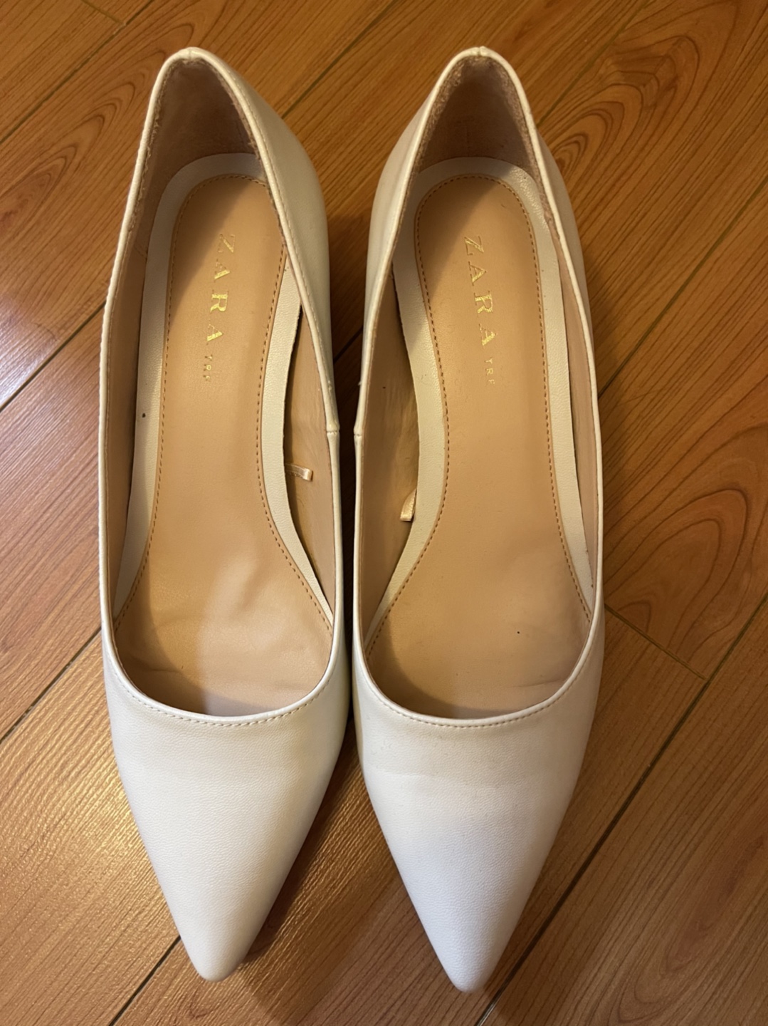 Zara white heels shoes