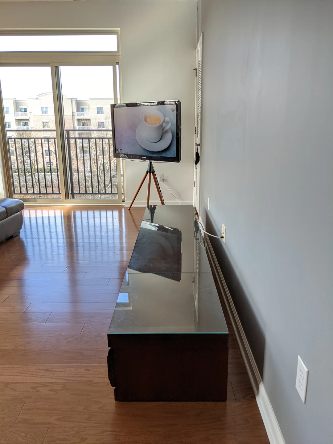 Gorgeous Dark Walnut TV Stand w/ Glass Top - photo 3