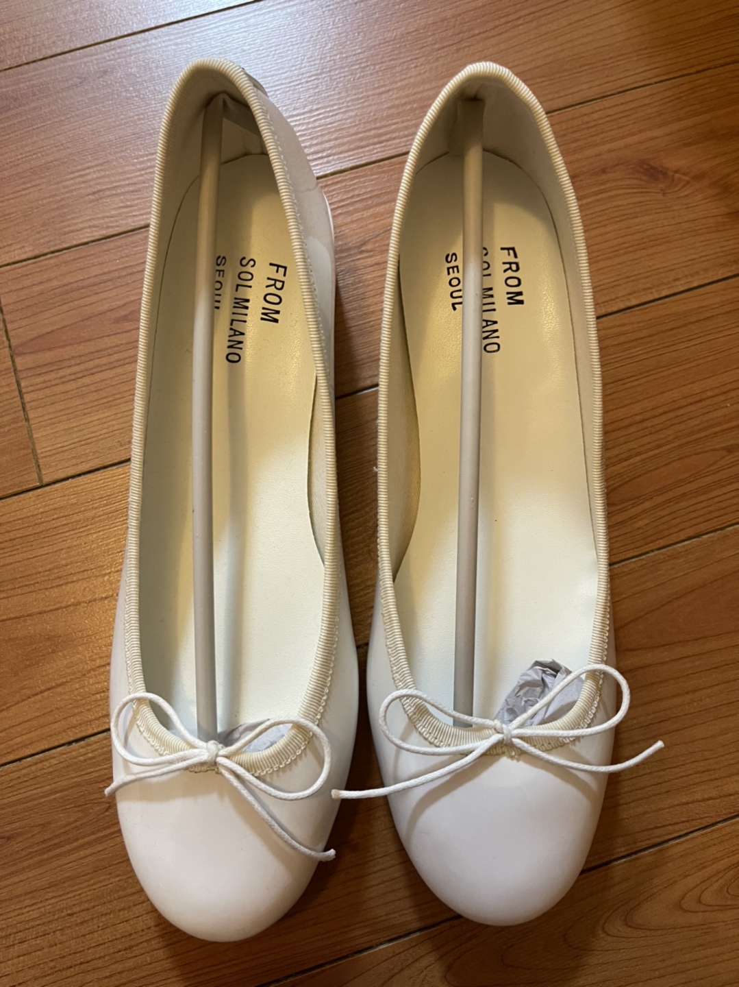 NEW white enamel ballet shoes