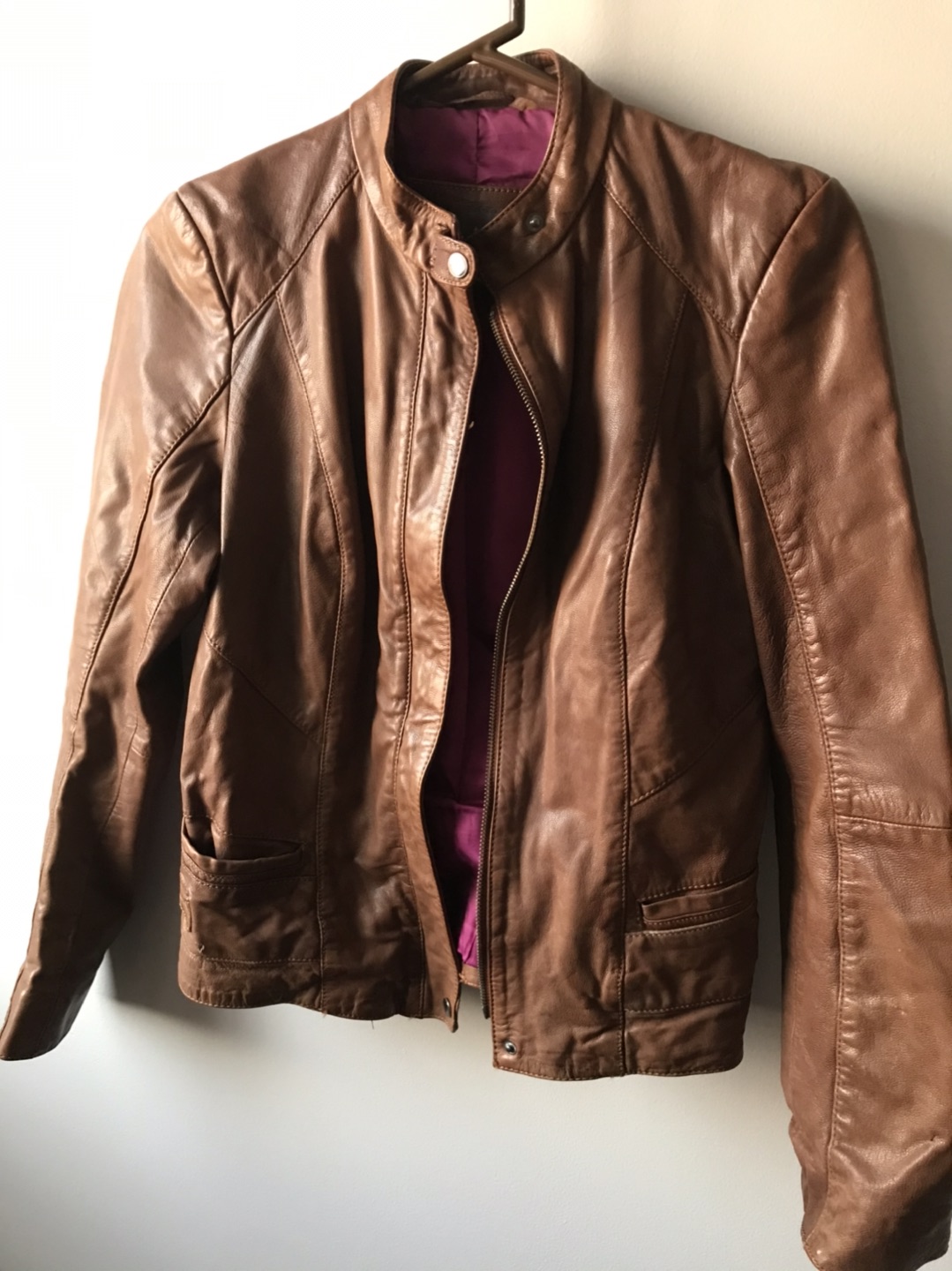 Women Cole Haan Leather Jacket size XS