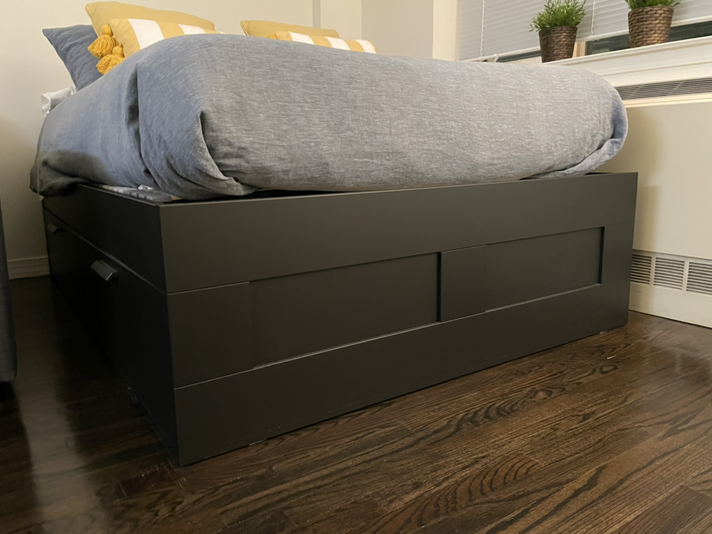 Full size bed with storage