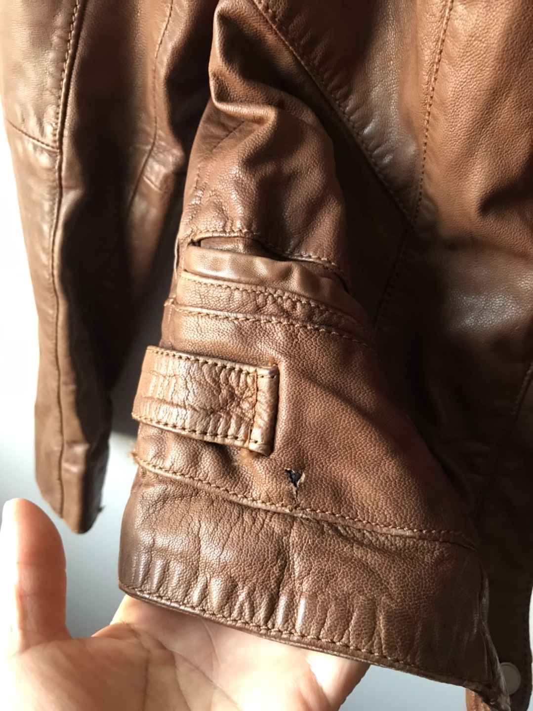 Women Cole Haan Leather Jacket size XS - photo 5