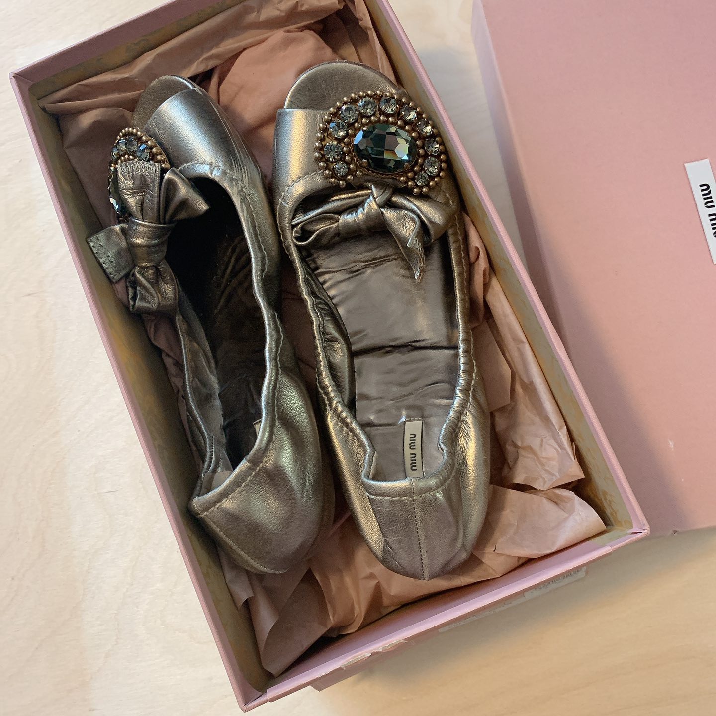 Miu Miu Jeweled Open Toe Flats 🌟 Sz 37.5 thumbnail