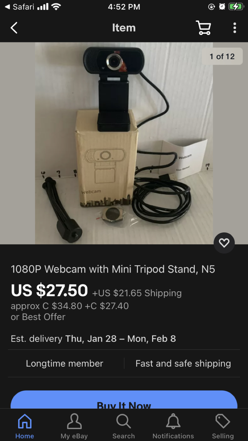 1080p webcam live with tripod mount hole thumbnail