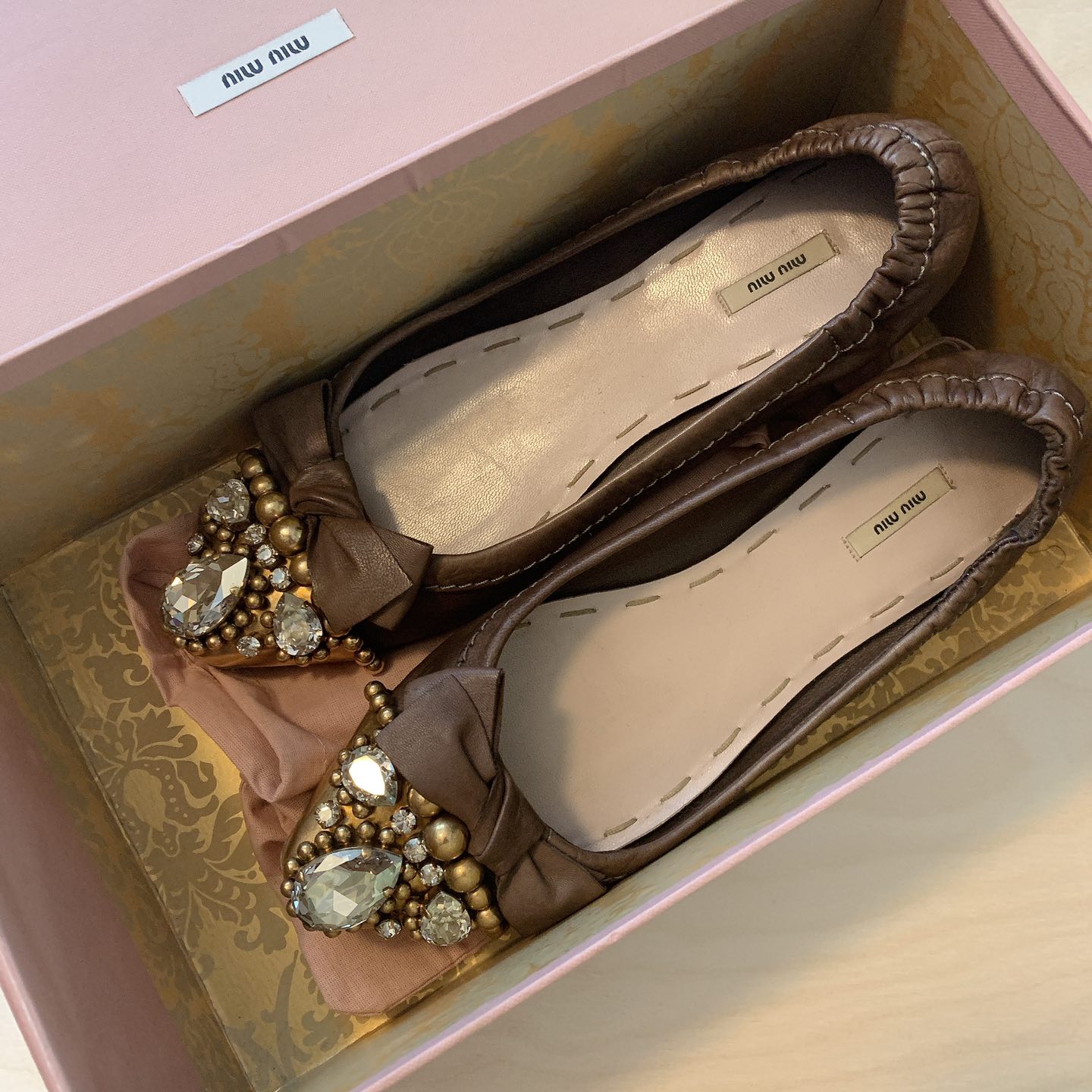 Miu miu Jeweled Ballet Flats 💎 Sz 37 thumbnail