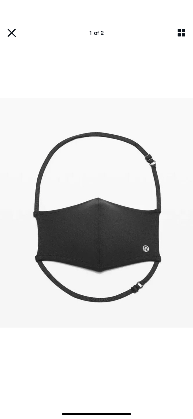 Lululemon double strap mask - black, unisex - photo 2