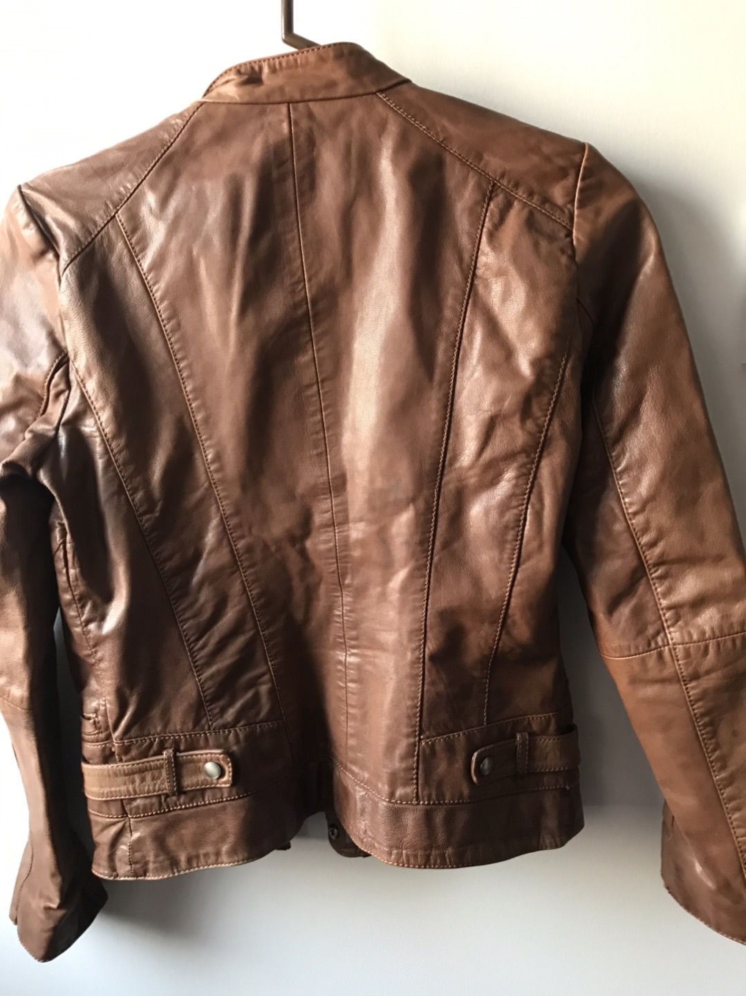 Women Cole Haan Leather Jacket size XS - photo 4