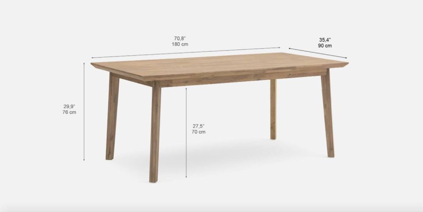 Dining table and 2 benches - Kabbann acacia wood 