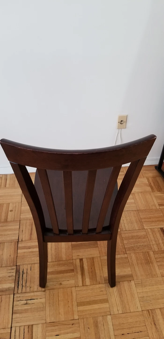two wooden dining chairs - photo 3