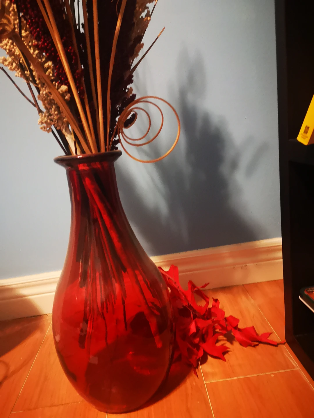 tall red vase
