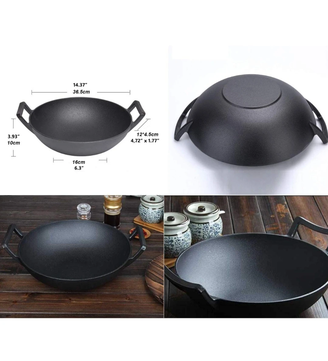Brand New Cast Iron Wok Set (Pre-Seasoned) - photo 2