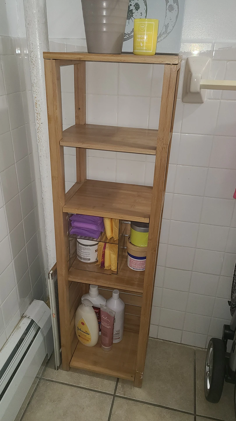 bamboo style bathroom organizer - photo 5