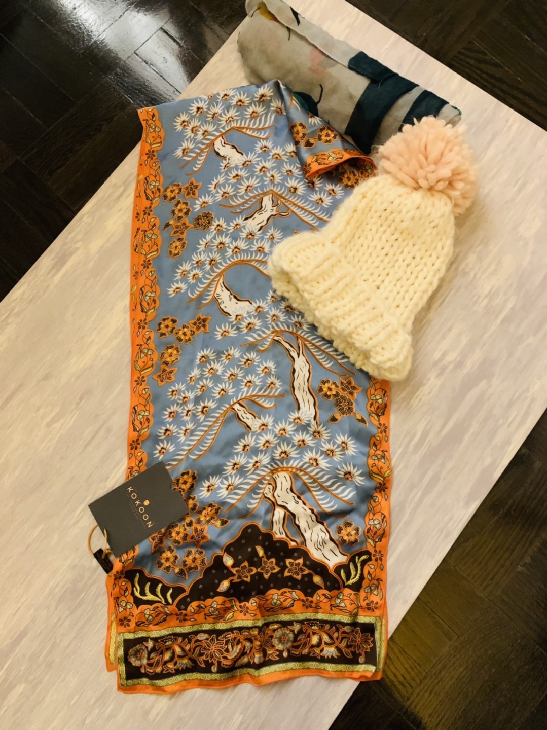 Two scarves + Knit hat