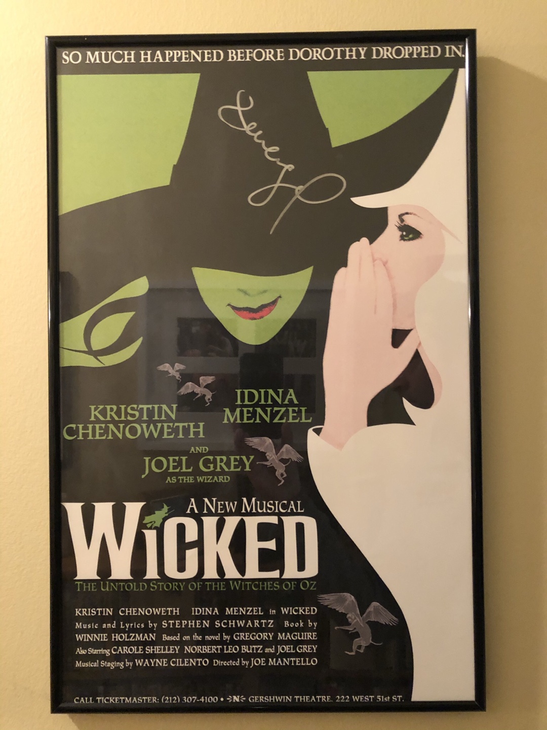 Broadway poster / windowcard - Wicked (SIGNED by Idina Menzel)