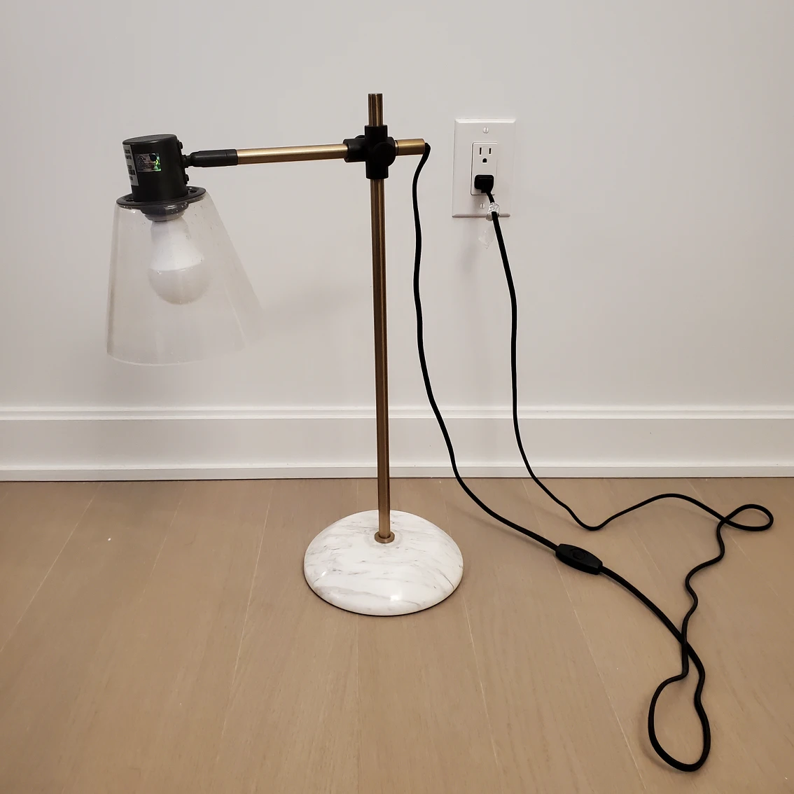 West Elm Brass Marble Table Lamp