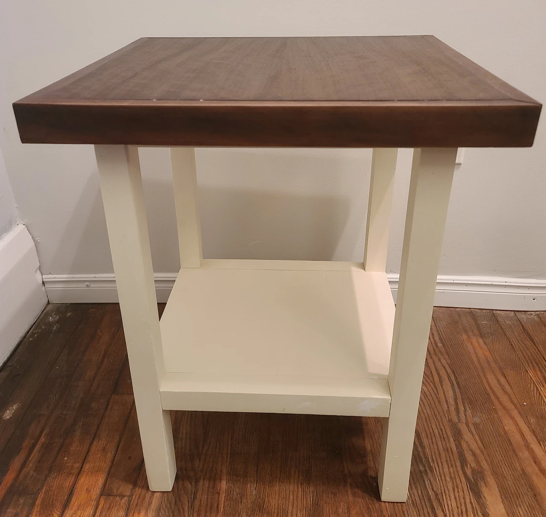 Farmhouse end table - vintage tigerwood - photo 3