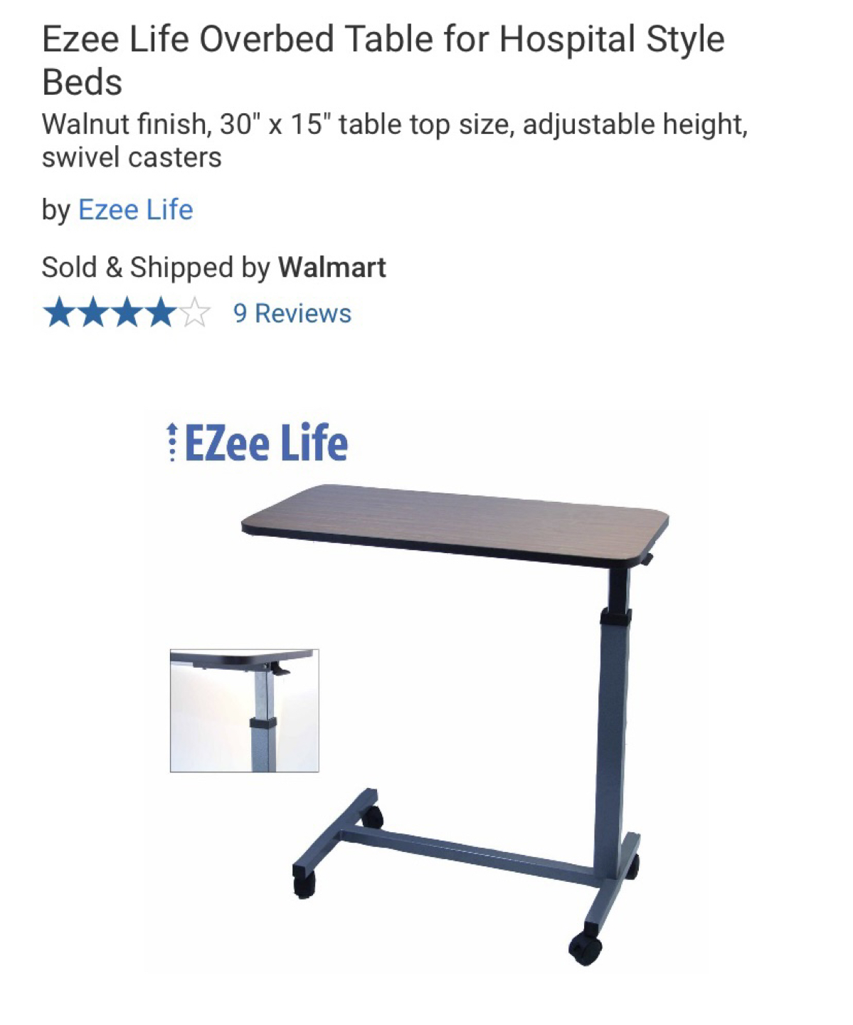 Overbed table never used!!