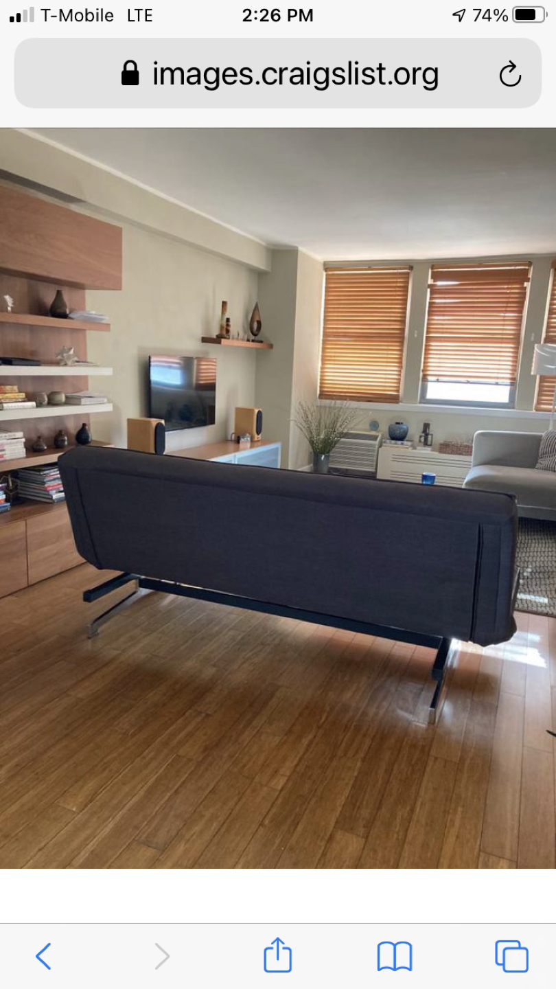 CB2 Flex sleeper sofa in gravel color. Like new condition. - photo 2