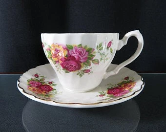 Vintage Myott Rose Garden Tea set x 6 thumbnail