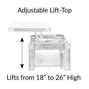 Lift Top Coffee Table with Storage - photo 5