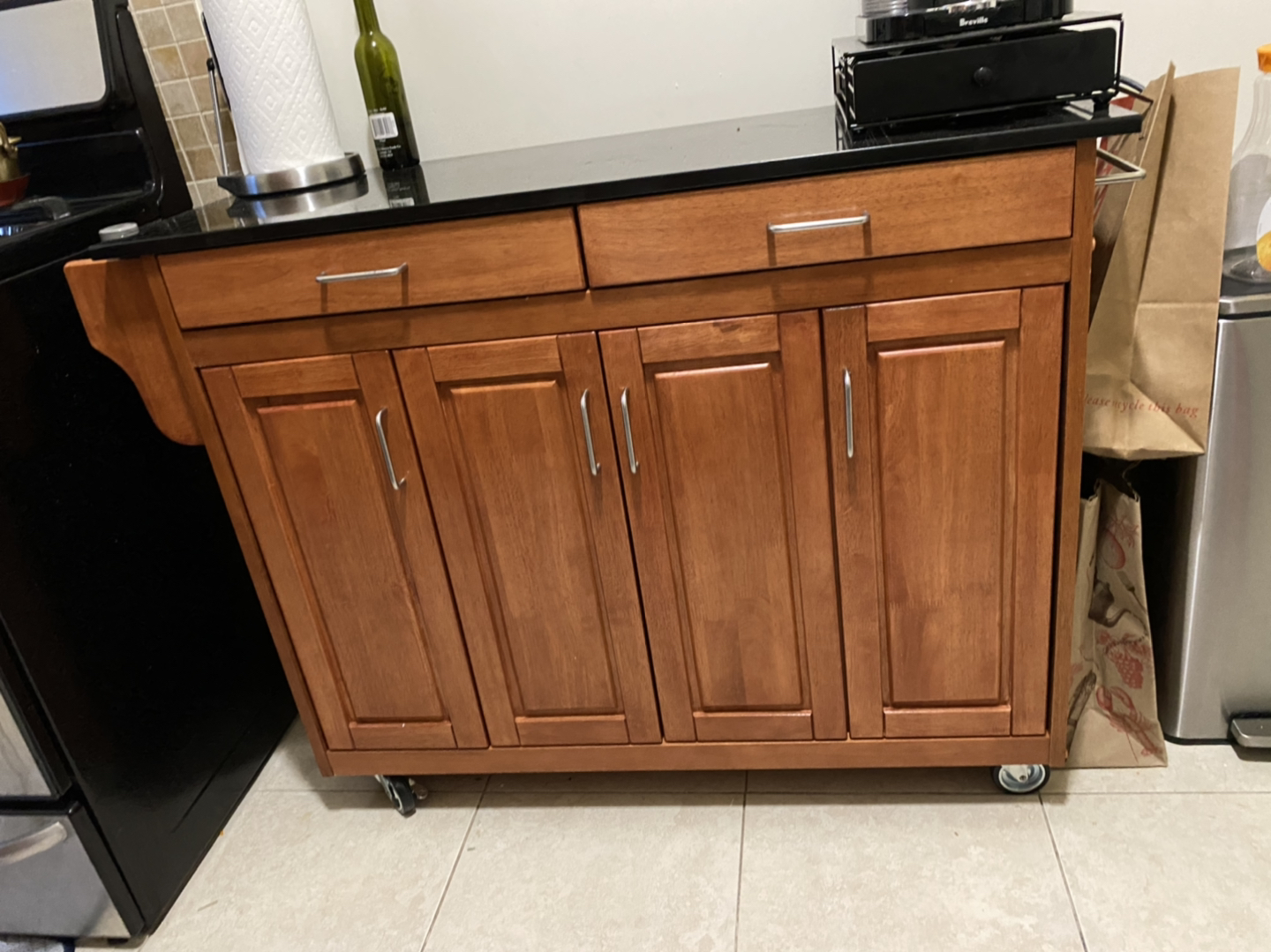 Island table with granite top