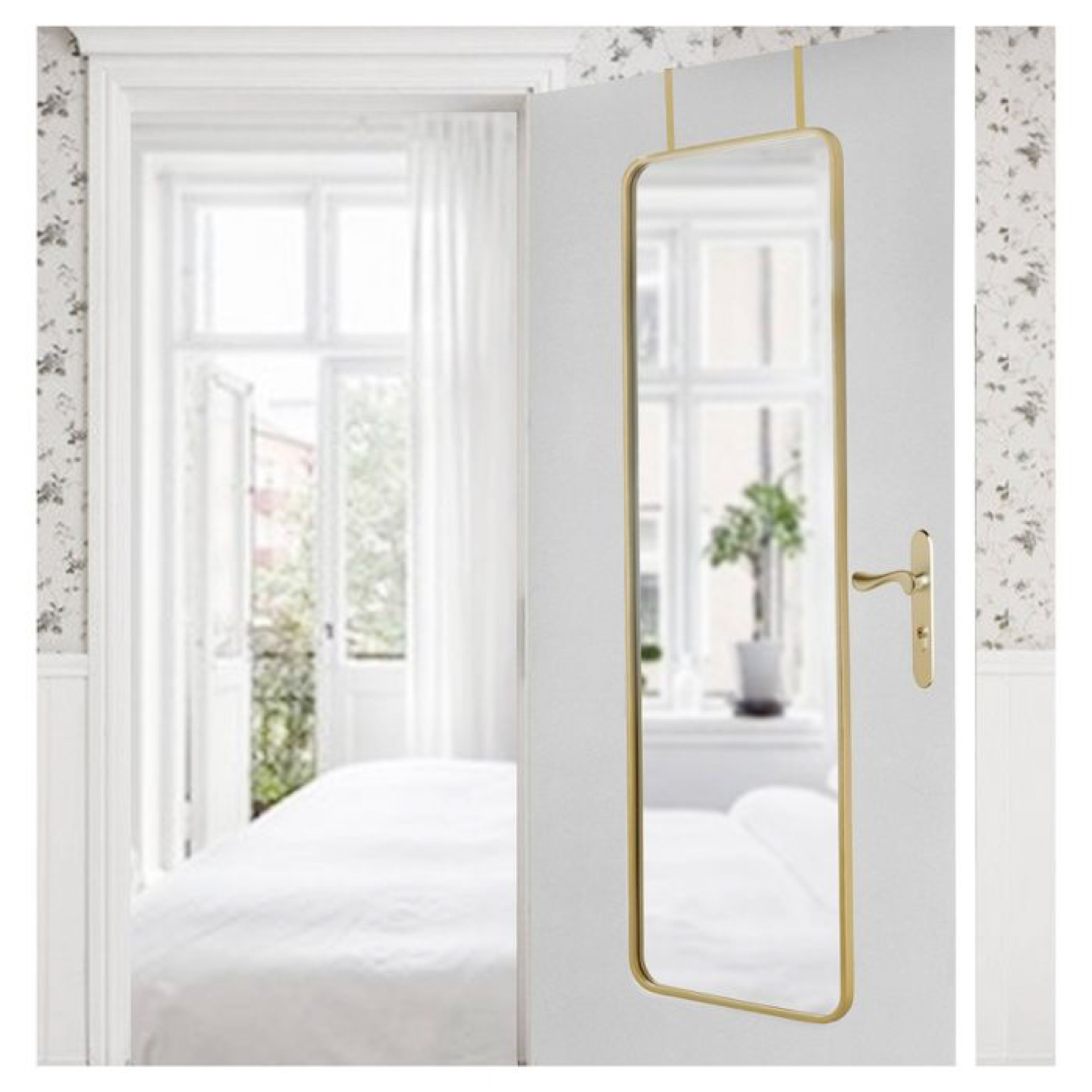 Gold Floor Mirror, gold door hangers included - photo 3